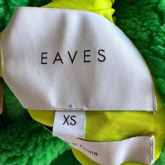 Eaves Signy Green Faux Shearling Lime Interior Reversible Oversized Shacket - Picture 12 of 13